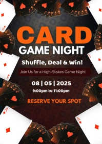 Black Typographic Card Game Night A2 template