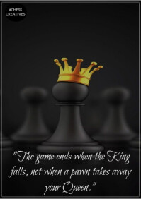 Black Typographic Chess Quote A4 template