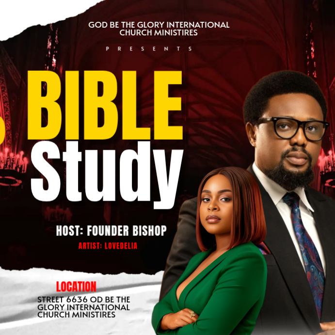 Black Typographic Church Bible Study Instagram Post Template | PosterMyWall