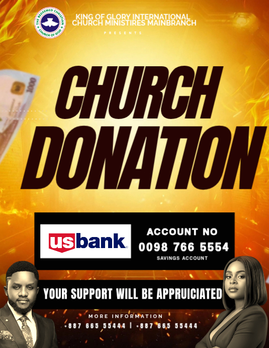 Black Typographic Church Donation Flyer Template | PosterMyWall