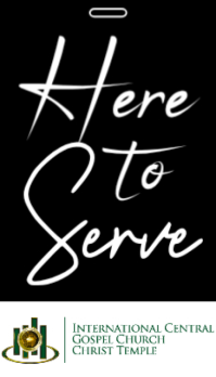 Black Typographic Church Service Business Card template