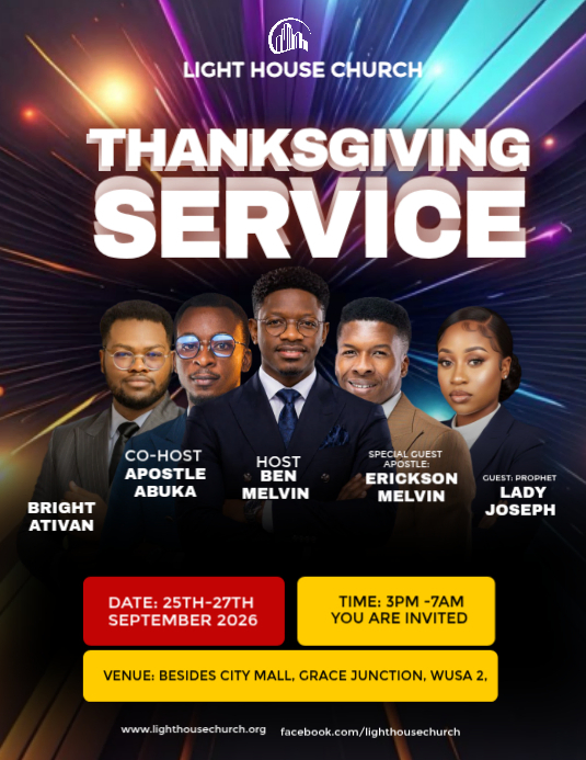 Black Typographic Church Thanksgiving Service Flyer Template | PosterMyWall
