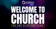 Black Typographic Church Welcome Facebook Shared Image Video template