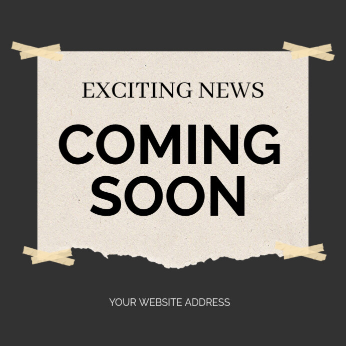 Black Typographic Coming Soon Announcement Notification Posters ...