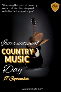 Black Typographic Country Music Day  Pinteres template