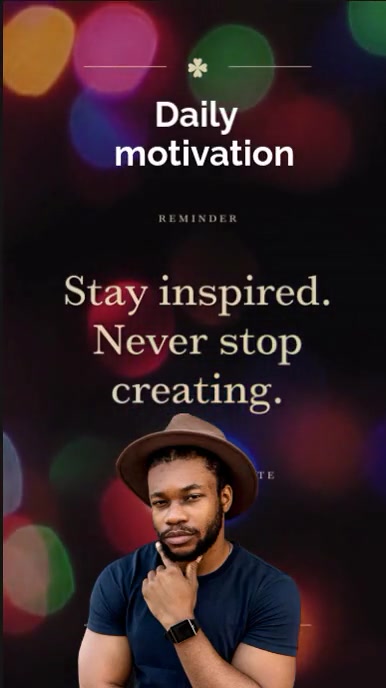 Black Typographic Daily Motivation Youtube Short template