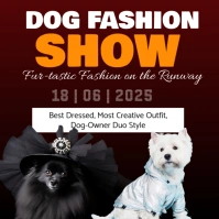 Black Typographic Dog Fashion Show Instagram Post template