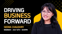 Black Typographic Driving Business Forward Webinar Digital Display (16:9) template