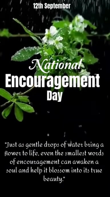 Black Typographic Encouragement Day Post Ins Template | PosterMyWall