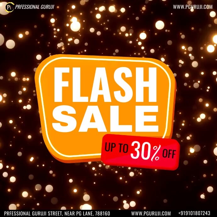 Black Typographic Flash Sale Ads Instagram Po Template | PosterMyWall
