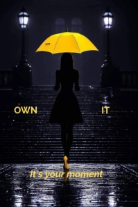 Black Typographic Girl Power Pinterest Graphic template