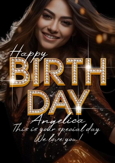 Black Typographic Gold And Diamond A4 template
