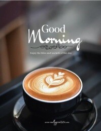 Black Typographic Good Morning Templates  Flyer (us Letter)