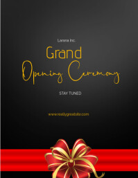 Black Typographic Grand Opening Ceremony  Flyer (us Letter) template
