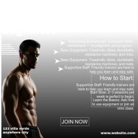 Black Typographic Gym Guide For Beginners Template Instagram Post