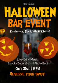 Black Typographic Halloween Bar Event A1 template