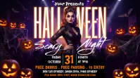 Paars Halloween Party Digitalanzeige Template