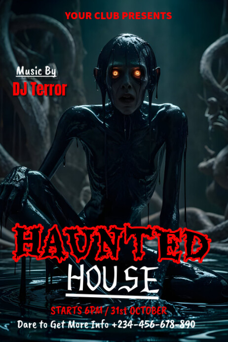 Plantilla de Black Typographic Halloween Party Poster | PosterMyWall