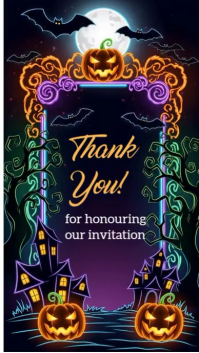 Black Typographic Halloween Thank You Flyer Instagram Story template