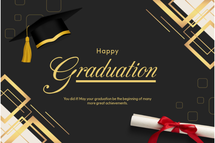 Black Typographic Happy Graduation Poster Template | PosterMyWall