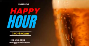 Negro Happy Hour Promotion Facebook Shared Image Template