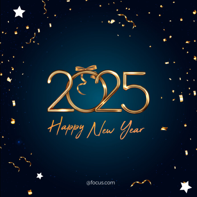 Black Typographic Happy New Year Blue Black Background Instagram Post ...