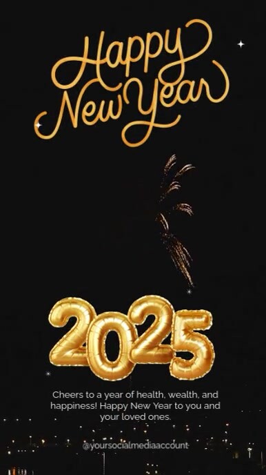 Copy of Black Typographic Happy New Year Video Instagram Story ...