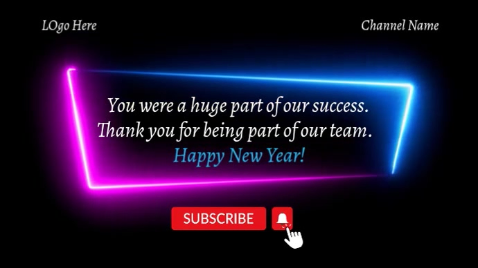 New Year Youtube Channel Greeting Template | PosterMyWall