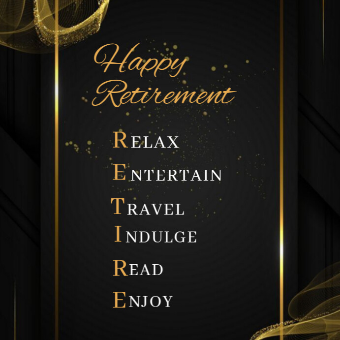 Black Typographic Happy Retirement Design Template Instagram Post ...