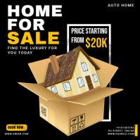 Black Typographic Home For Sale  Instagram Post template