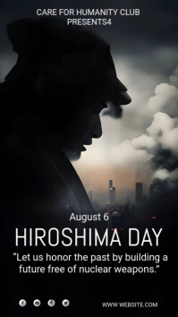 Black Typographic Horishima Day  Instagram Story template