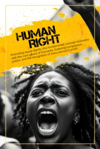 Black Typographic Human Right Day Poster template