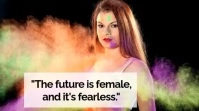 Black Typographic International Women's Day Quotes Digital Display (16:9) template