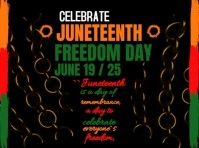 Black Typographic Juneteenth , Freedom Day Video Yard Sign template
