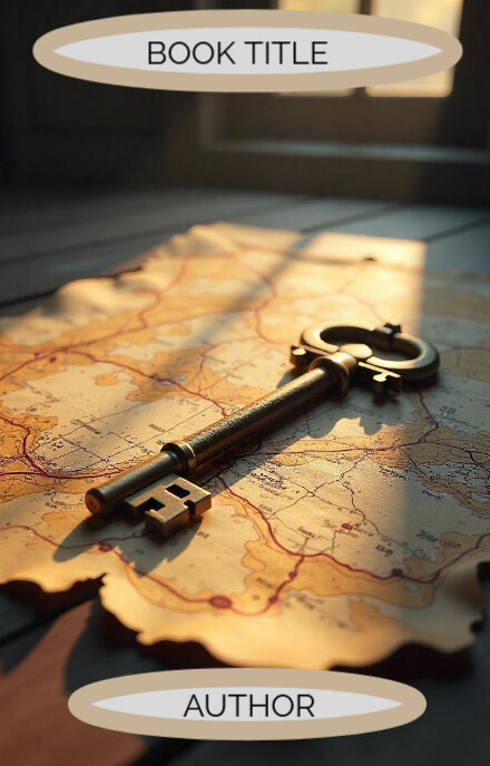 Black Typographic Key On A Map Wattpad Cover template