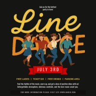 Black Typographic Line Dance  Template Instagram Post