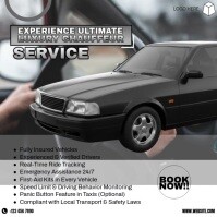 Black Typographic Luxury Car Rental Service Template Instagram Post