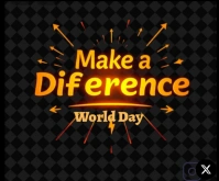 Black Typographic Make A Difference Day  Medium Rectangle template