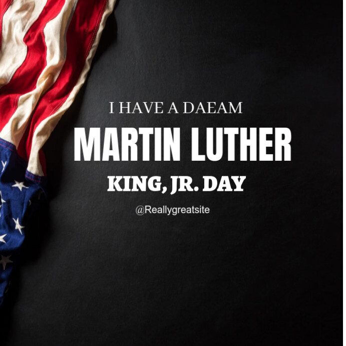 Black Typographic Martin Luther King Jr Day Instagram Post Template ...