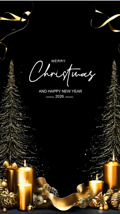 Black Typographic Merry Christmas And Happy New Year Instagram Story ...