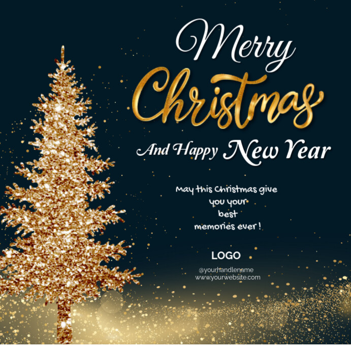 Copy of Black Typographic Merry Christmas And Happy New Year Instagram ...