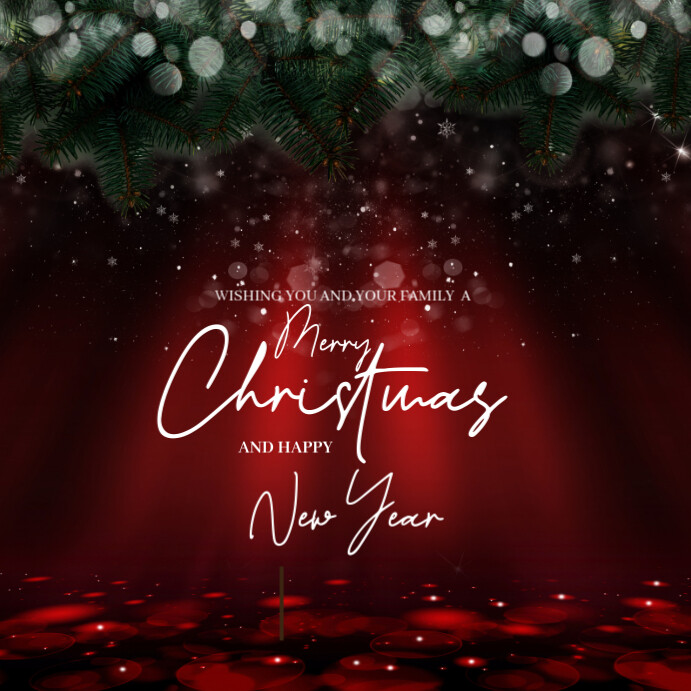 Black Typographic Merry Christmas And Happy New Year Design Instagram ...