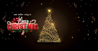 Black Typographic Merry Christmas Golden Tree Greeting Video Facebook Ad template