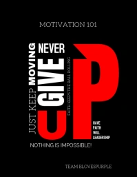 Black Typographic Motivational Quotes  Flyer (us Letter) template