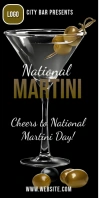 Black Typographic National Martini Day Roll Up Banner 3' × 6' template