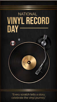 Black Typographic National Vinyl Record Day  Instagram Story template