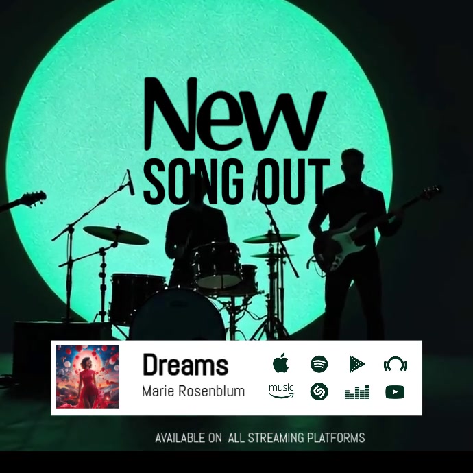 Black Typographic New Song Out Square (1:1) template