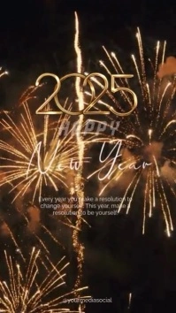 Black Typographic New Year Instagram Story template