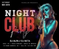 Black Typographic Night Club Pa Large Rectangle Grote rechthoek template