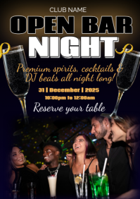 Black Night Club Event A1 Template